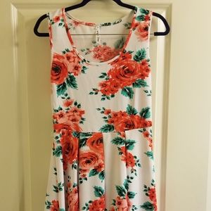 White Mark Couture Fit and Flare Floral Dress